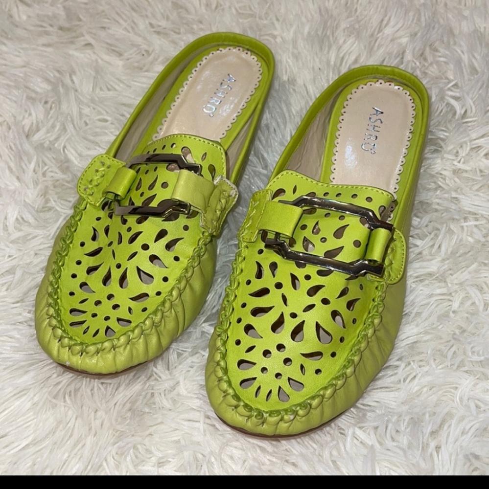Ashro Rush Hour Lime Green Slides 5.5 to 6